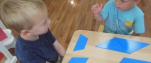 Two boys at the Open House event in CountrySide school