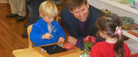 Interacting with students during an Open House Event